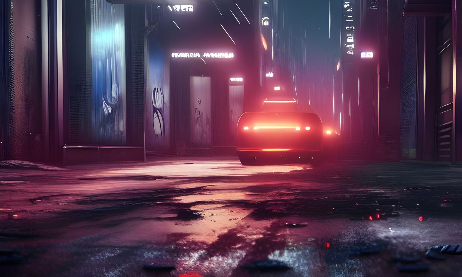 Dystopian Megacity Gang War in a Cyberpunk Style