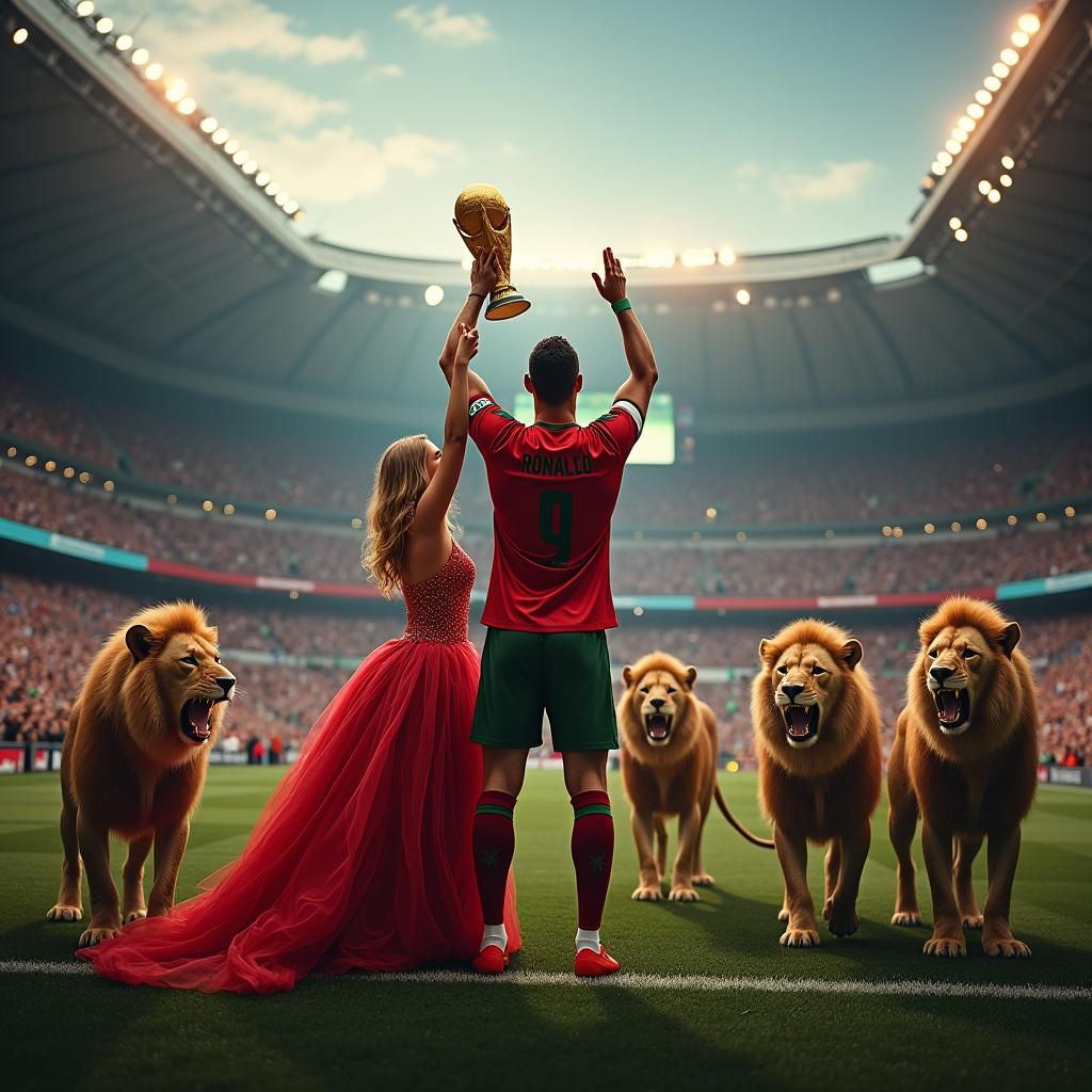 Ronaldo's World Cup Victory: A Matte Painting Masterpiece