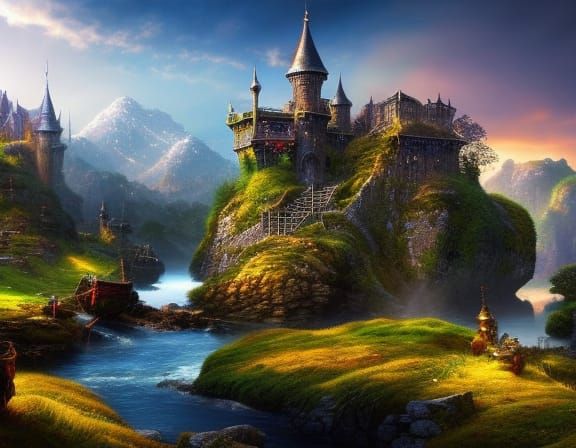 King Arthur's Watermill: A Detailed Matte Painting