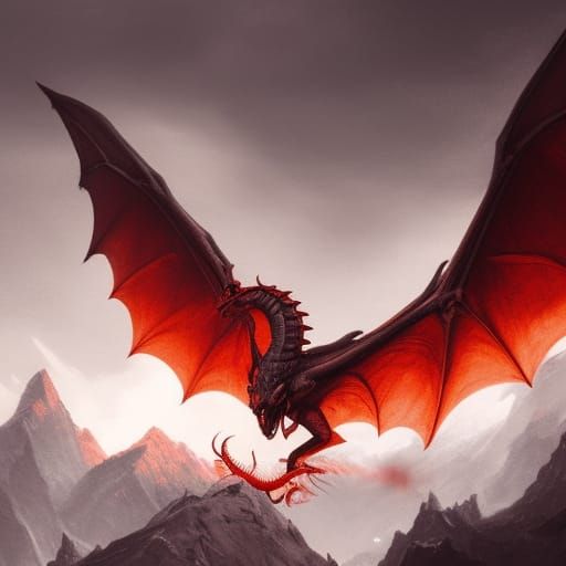 Red Dragon Flight: Dark Fantasy Concept Art
