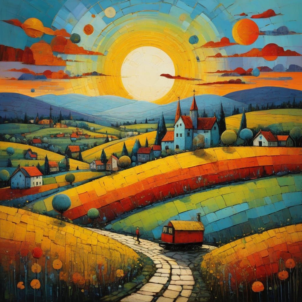 Encaustic Painting: Textured, Primitive, Naive Art