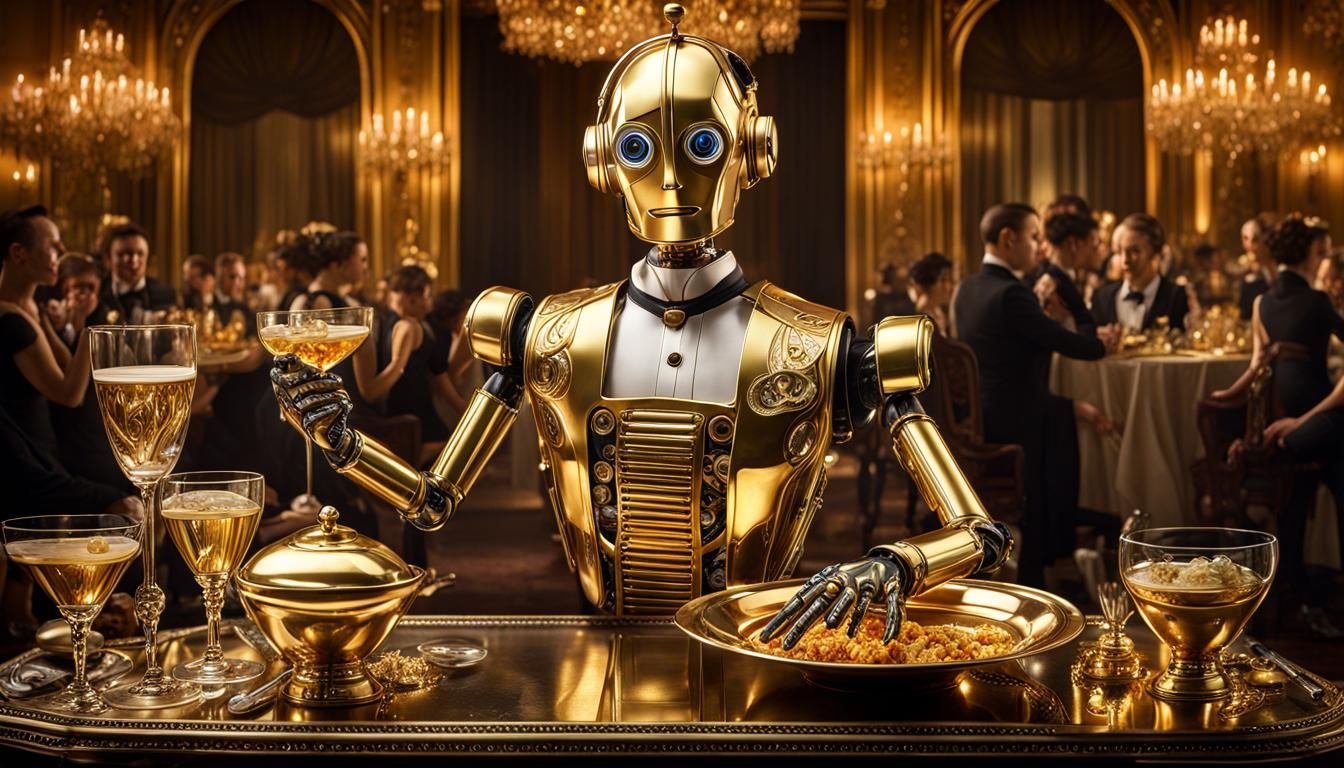 Robot butler on the Gatsby party