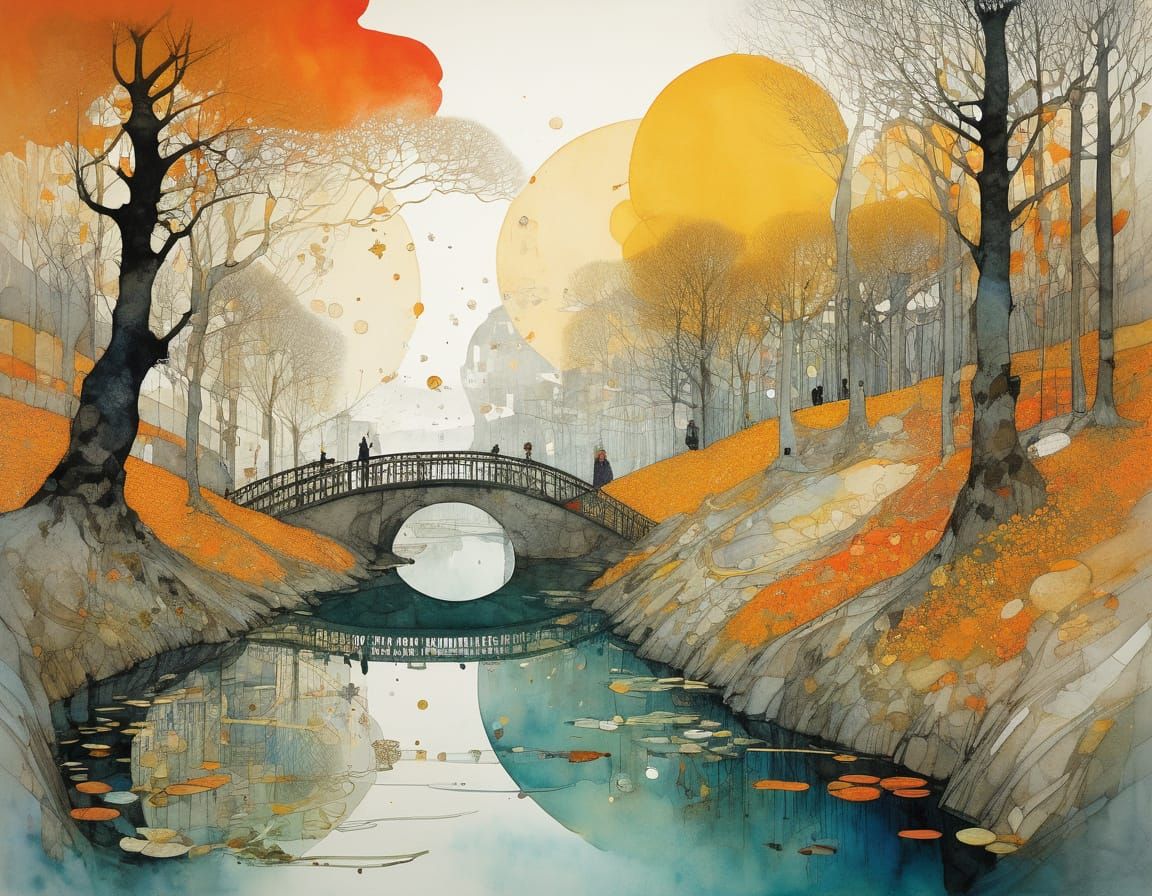 Intricate Spring Scene in Vibrant Colors