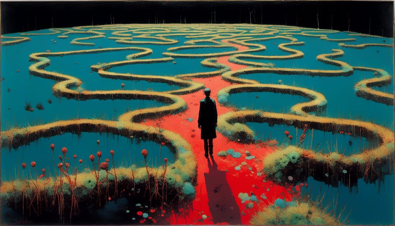 Eerie Cactus Garden Maze Landscape Photography