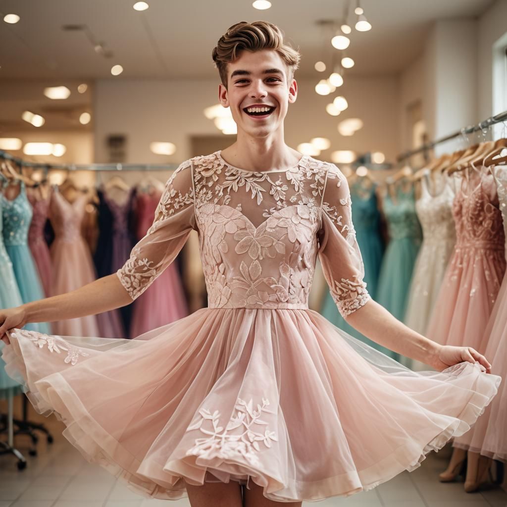Boy in Tulle Dress: Vibrant Fashion Photography