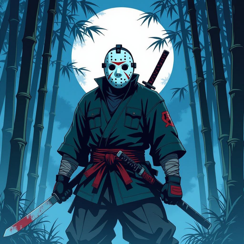Jason Voorhees in Demon Slayer Bamboo Forest