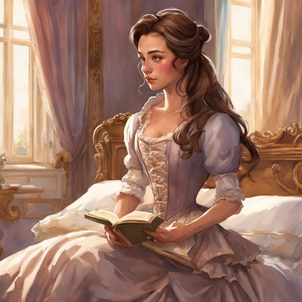 Belle Reading in Rococo Room