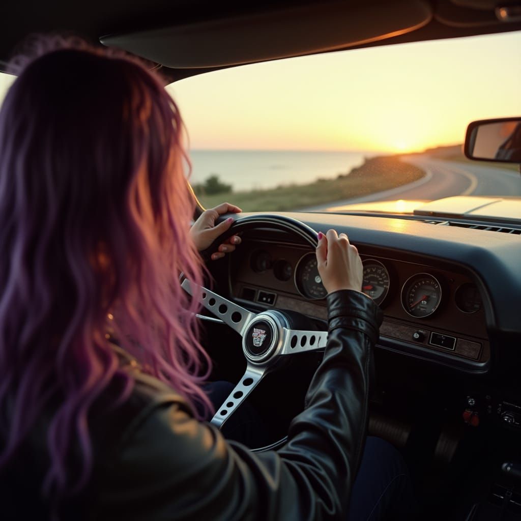 Dodge Challenger Races into Sunset: Cinematic Realism