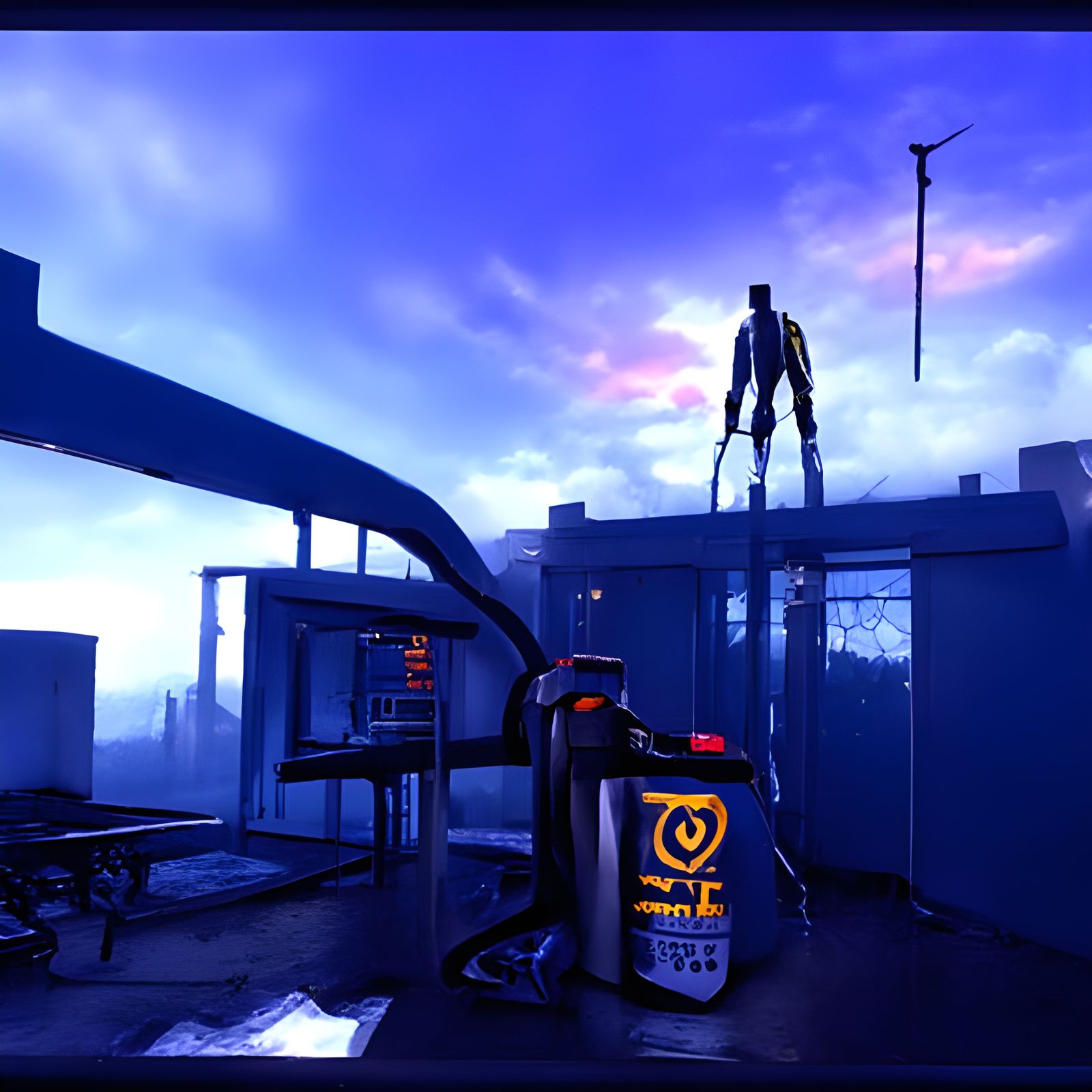 Cyberpunk Half-Life Character in Neon Cityscape