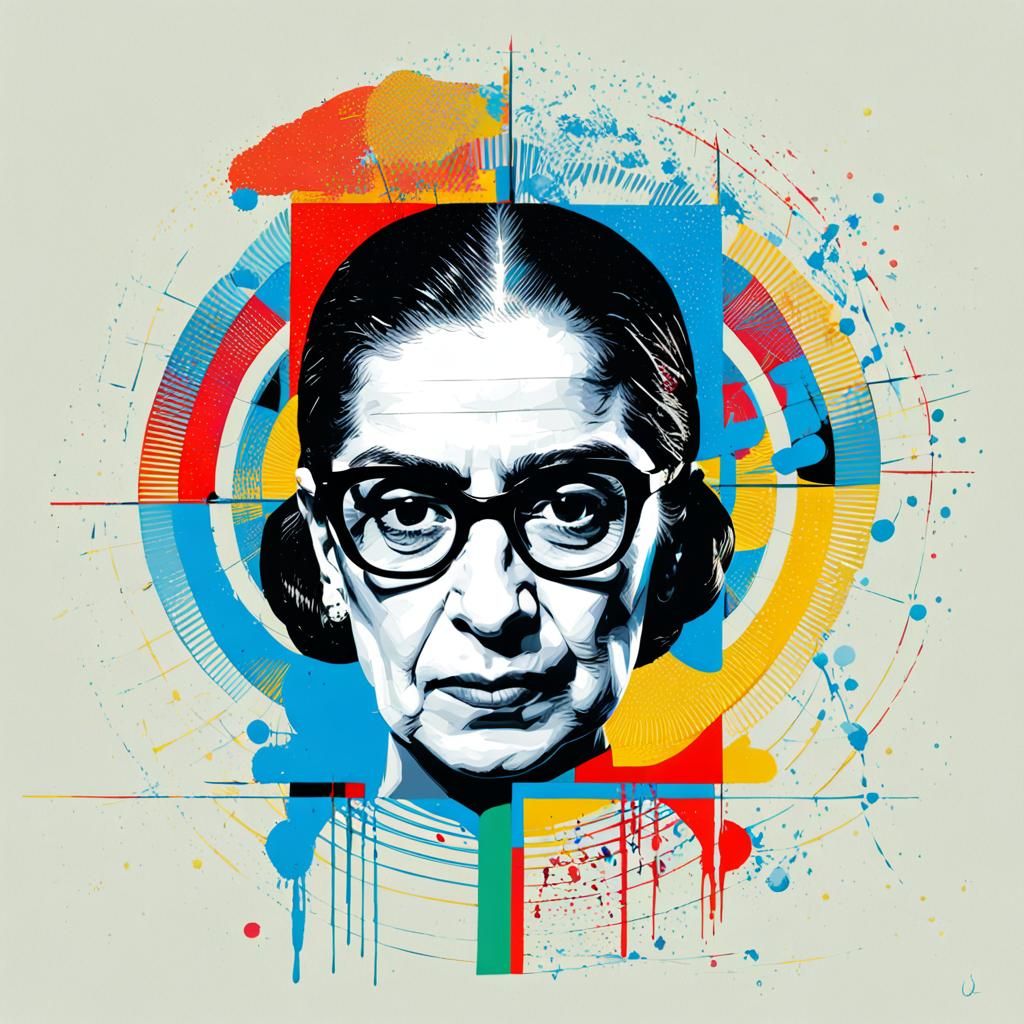 Ruth Bader Ginsberg Pop Art Portrait