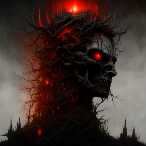 Devil with Black Wings and Scythe