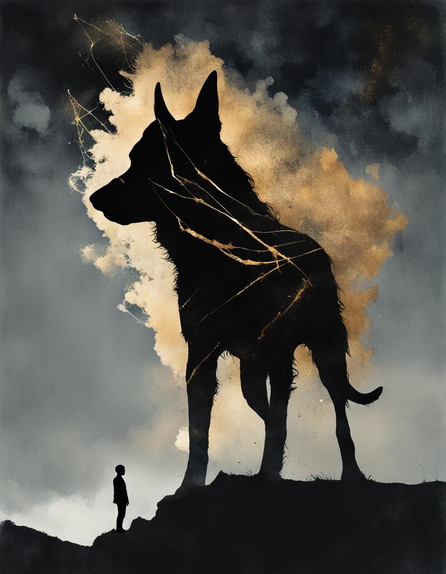 Ethereal Ghost Hound Ascends into the Cosmos