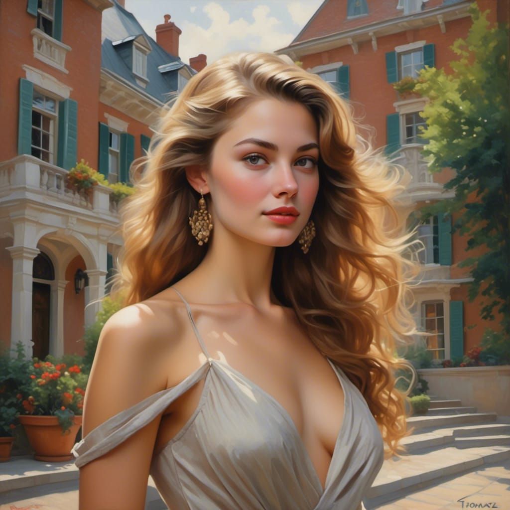 Beautiful Woman Portrait in Photorealistic Style