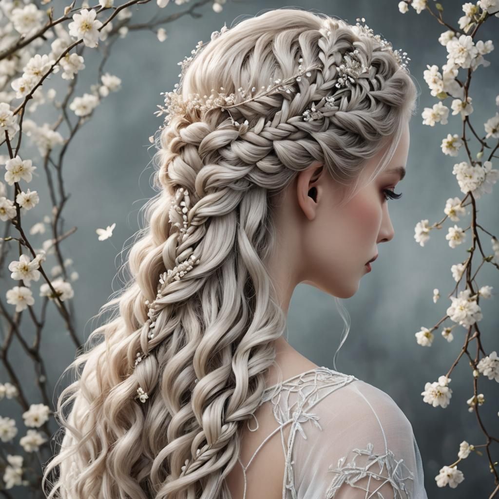 Fantasy Fairy Hairstyle with Floral Braids