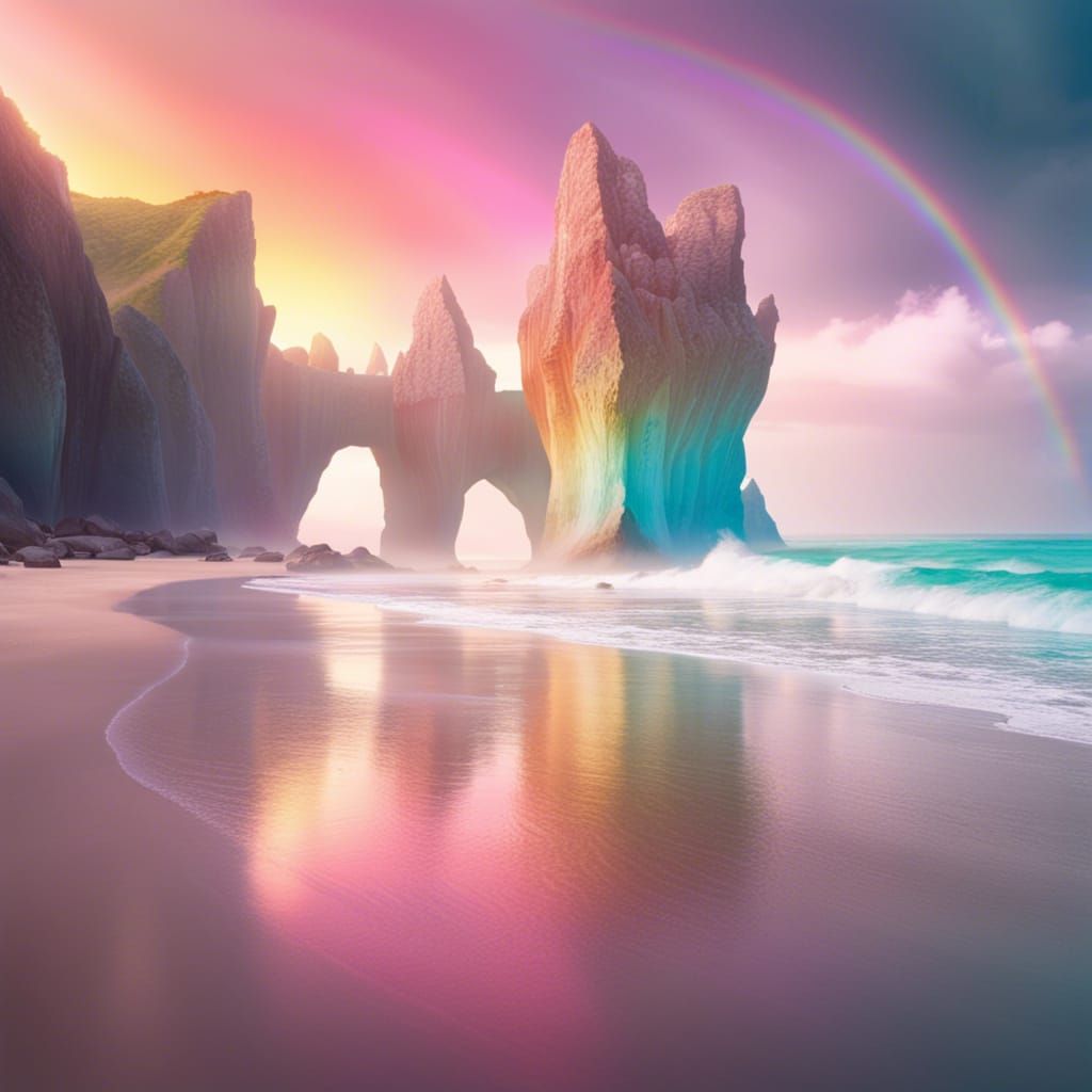 Stunning Rainbow Beach with Rock Formations