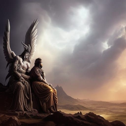 God and Satan Watch Epic Heavenly Battle