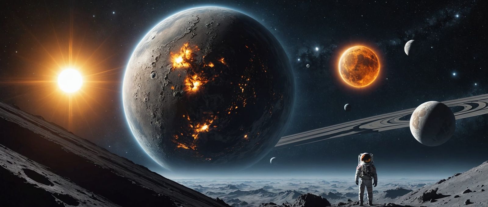 Artificial Planet and Sun in Space Void