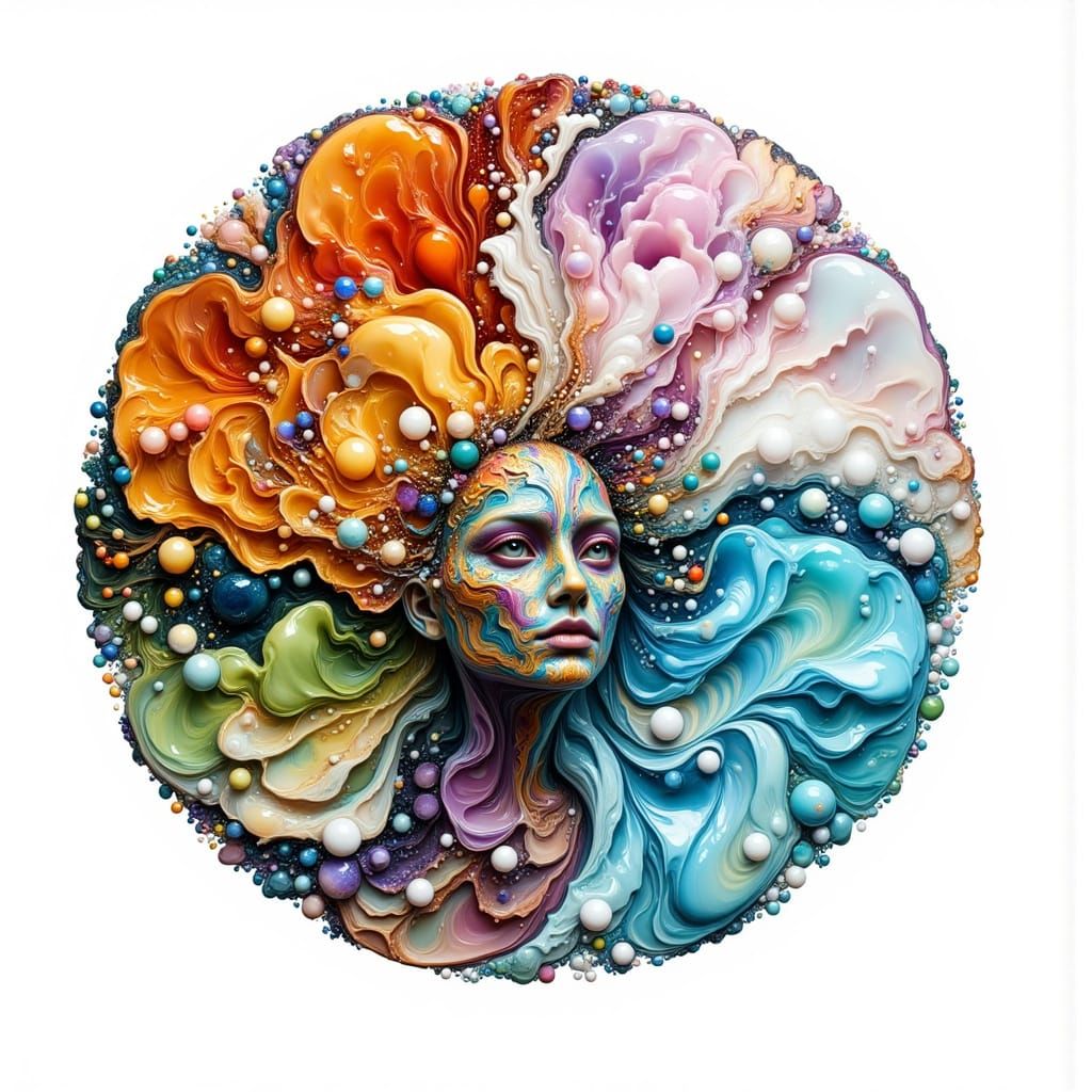 Cosmic Aurora T-Shirt Design in Vibrant, Photorealistic 3D