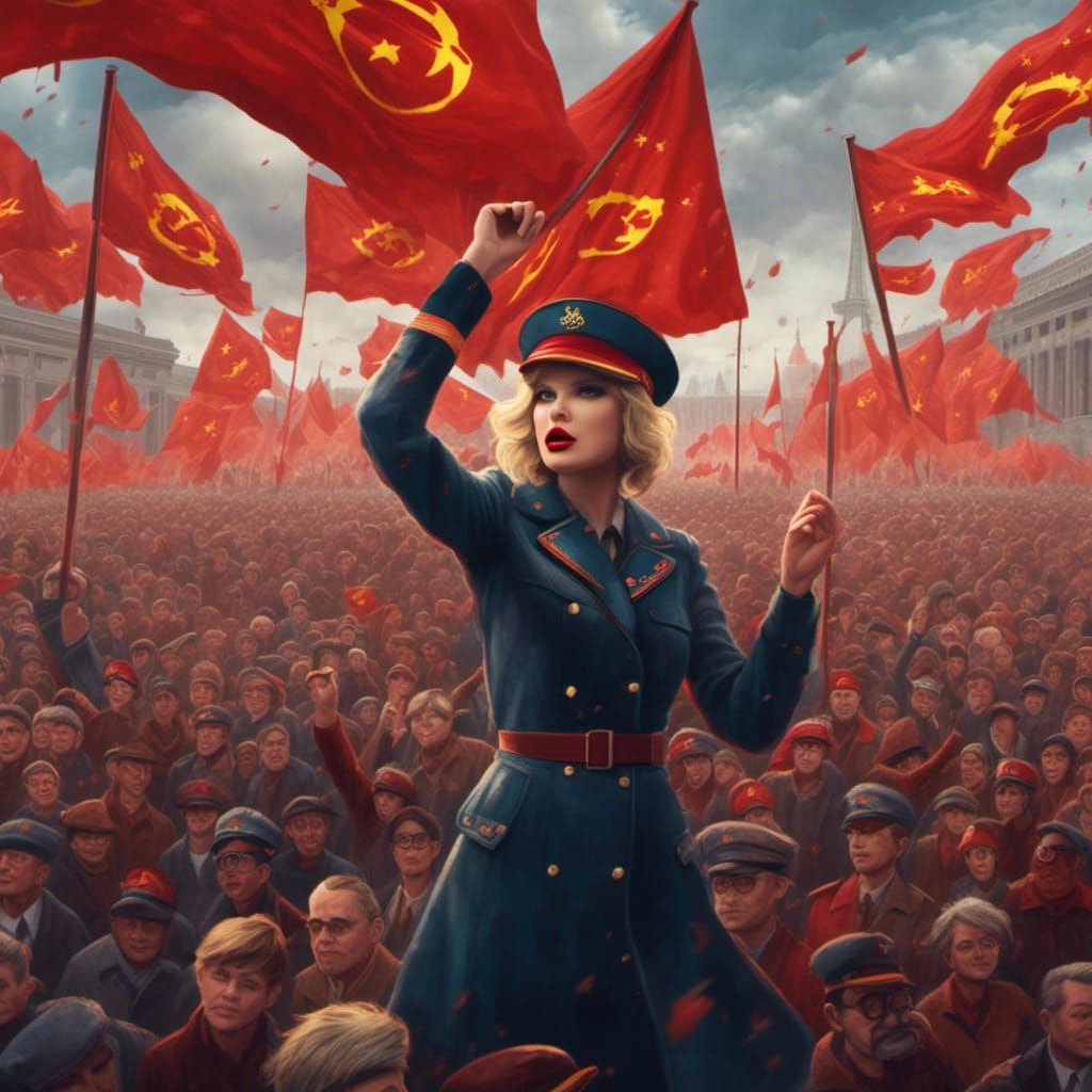 Taylor Swift Rally with Communist Flags
