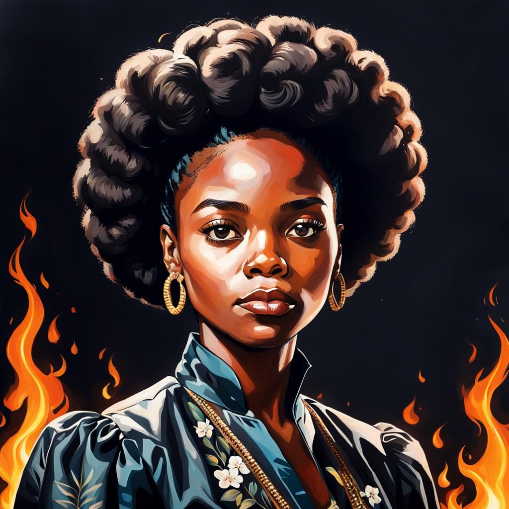 Black Woman Portrait in Harlem Renaissance Style