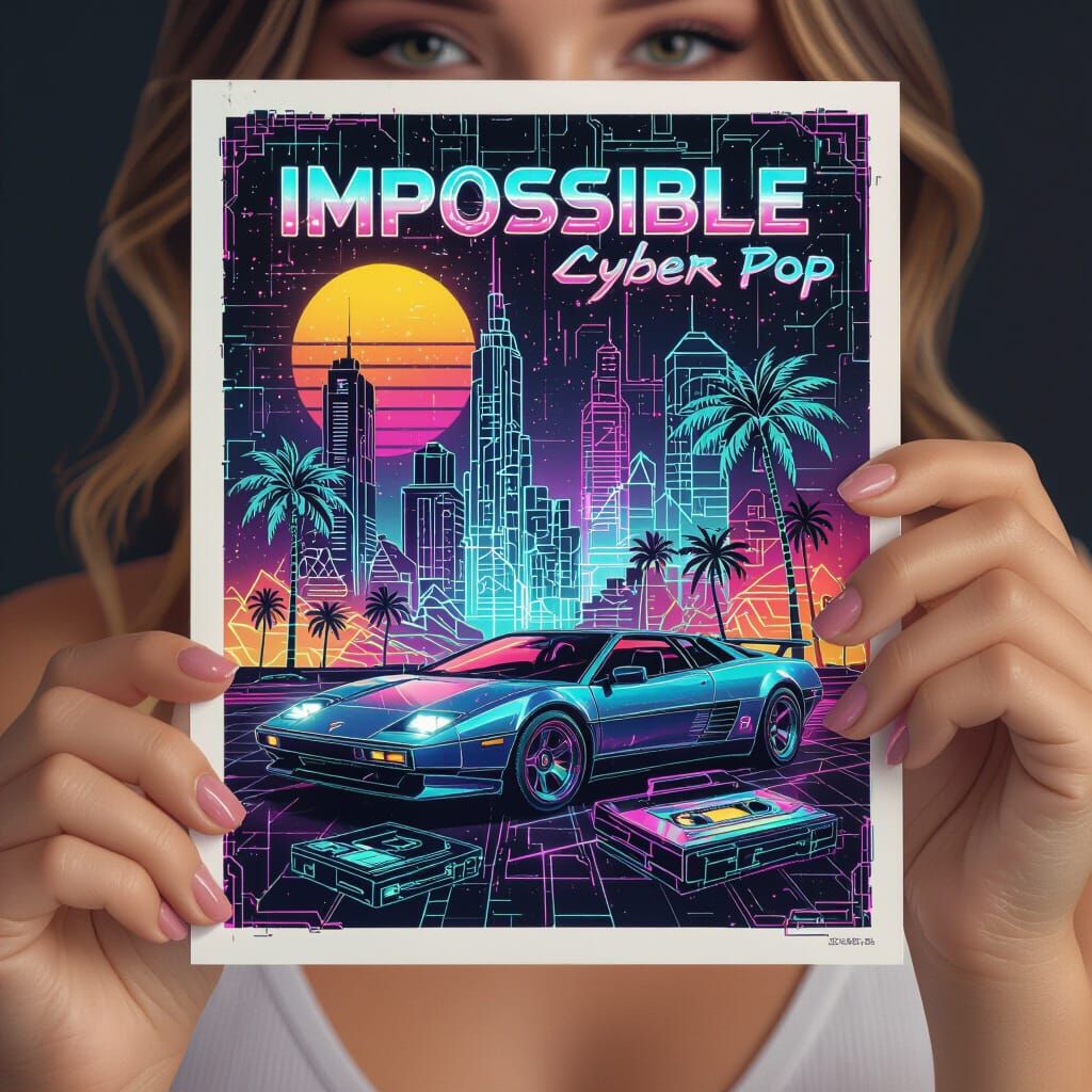 Cyberpunk Flash Tattoo Sheet with Neon City Pop Designs