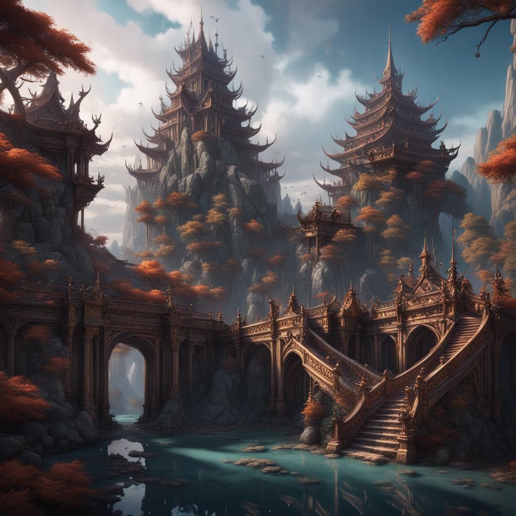 Superhero Rides a Pig in Detailed Matte Painting