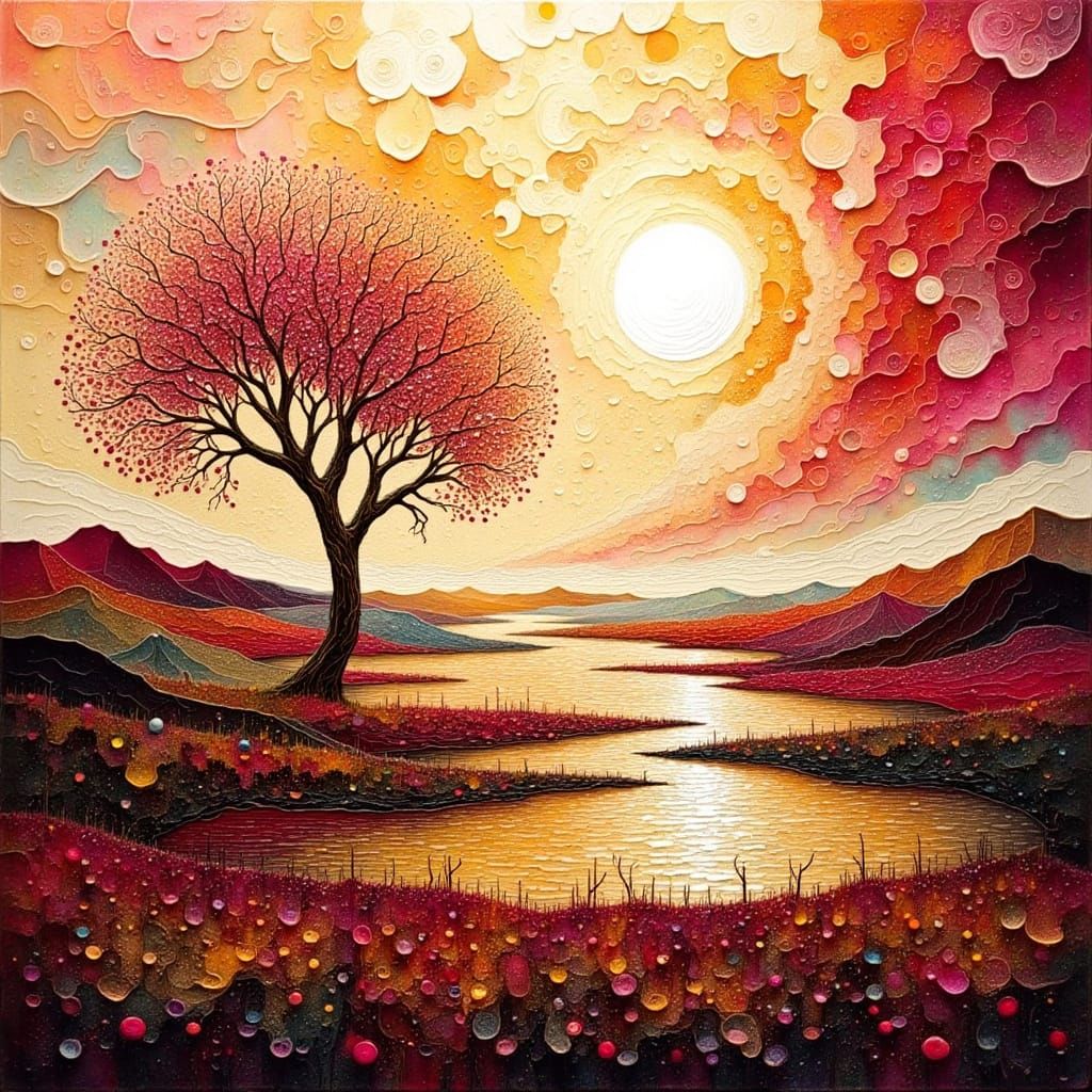 Surreal Fractal Dreamscape in Vibrant Sunset Hues