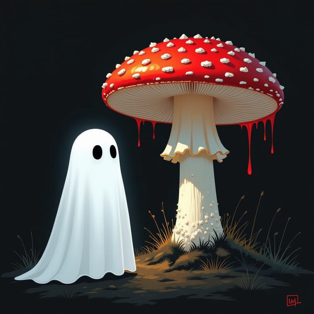Ethereal Ghost by Mushroom in Digital Art Style
