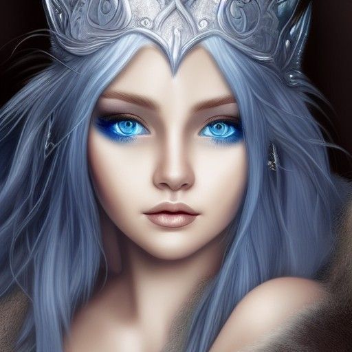 Hyperrealistic Elven Queen with Silver Hair