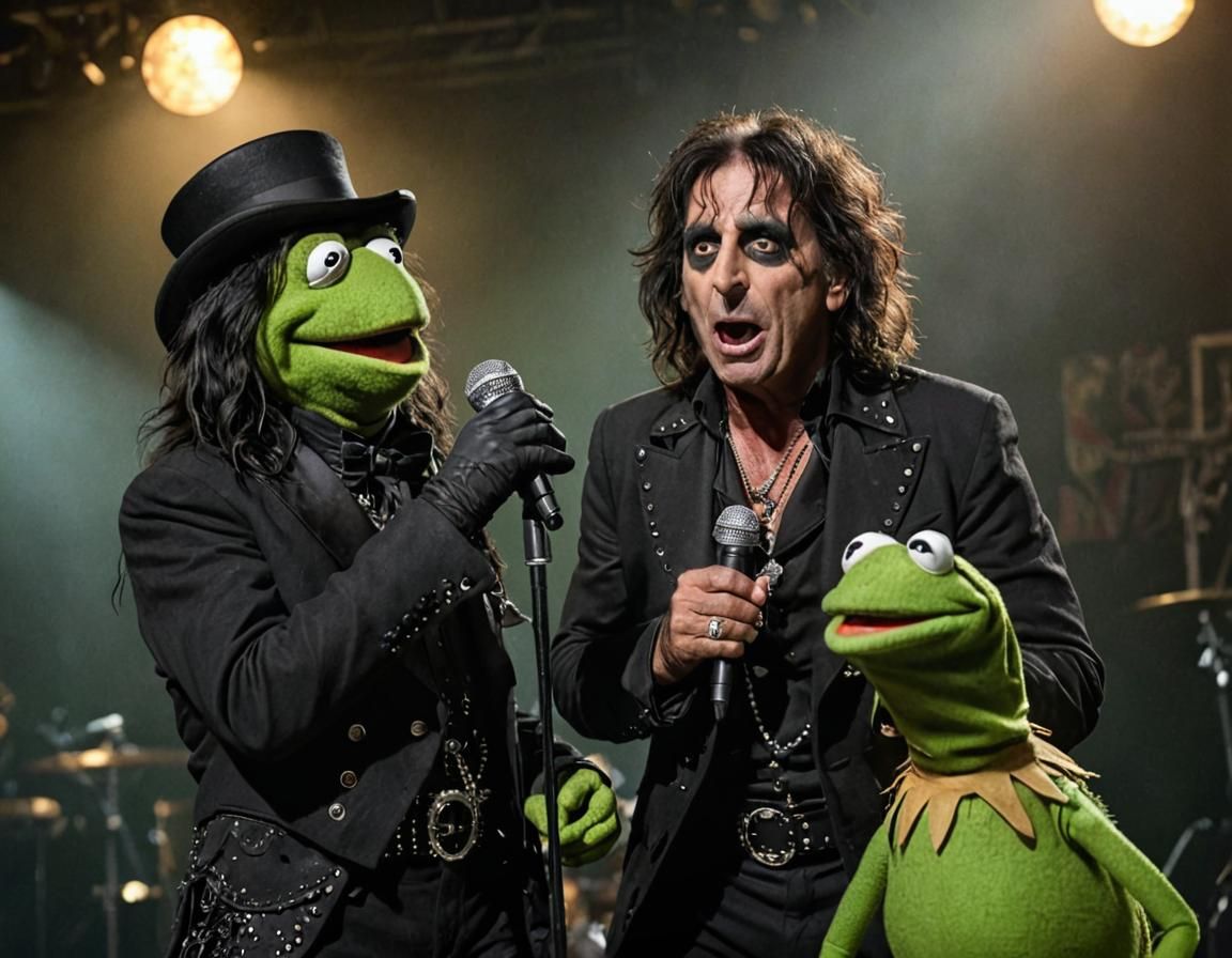 Alice Cooper and Kermit Duet on Stage