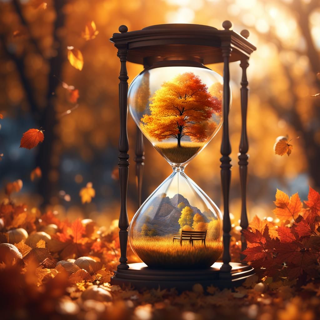 Autumn Landscape in Hourglass: Hypermaximalist Octane Render