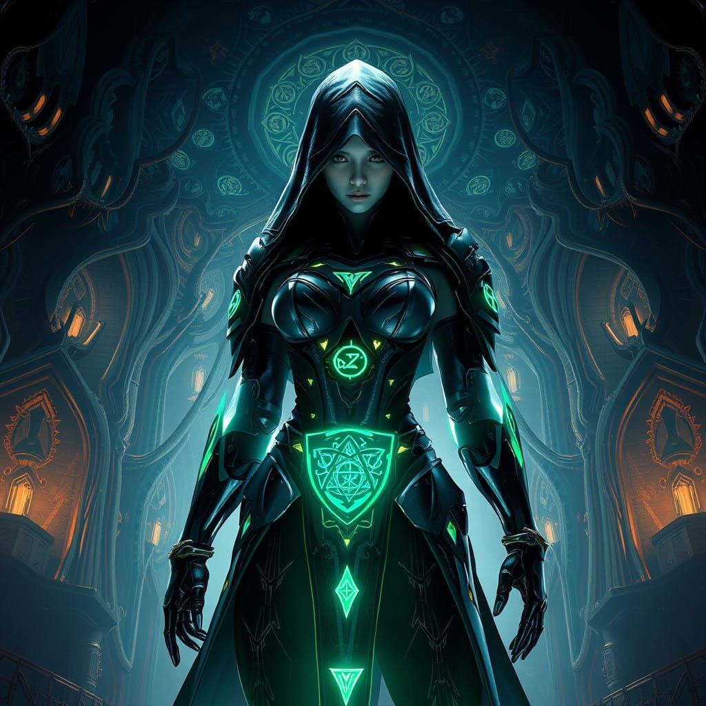 Ethereal Valorant Shadow Agent in Mystic, High-Fantasy Envir...