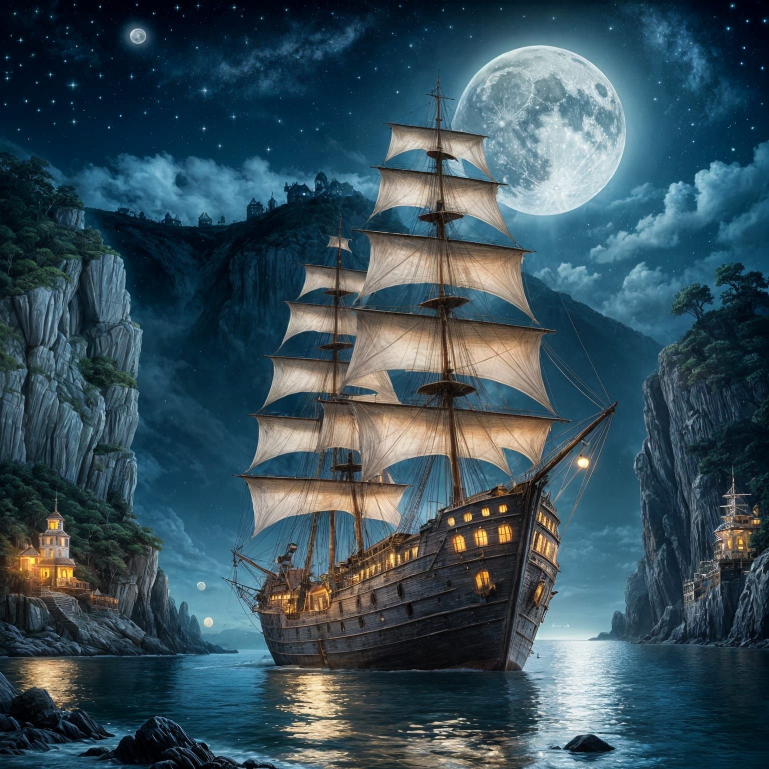 ghost ship in the bay