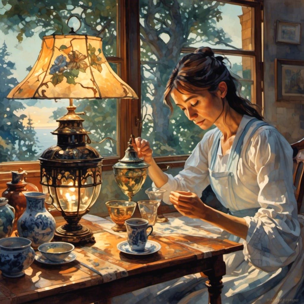 Ornate Lamp Generated by AI