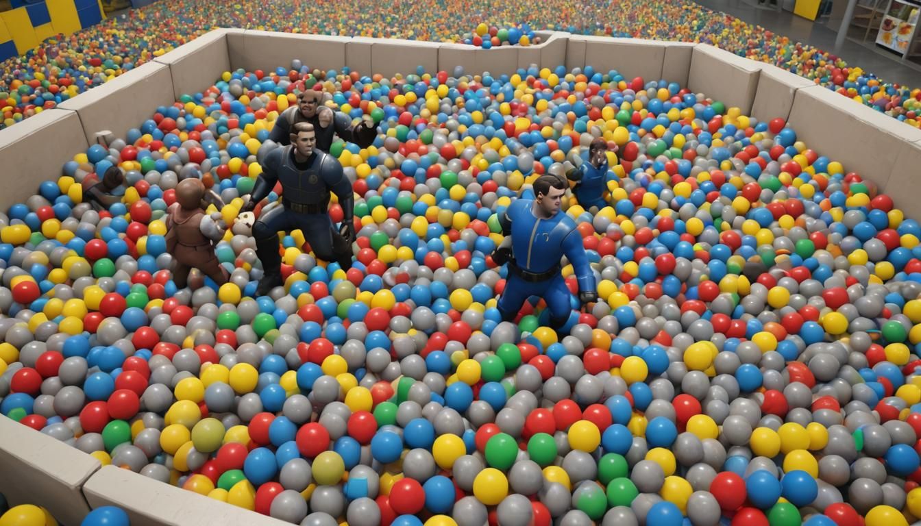Fallout Characters in Ikea Ball Pit