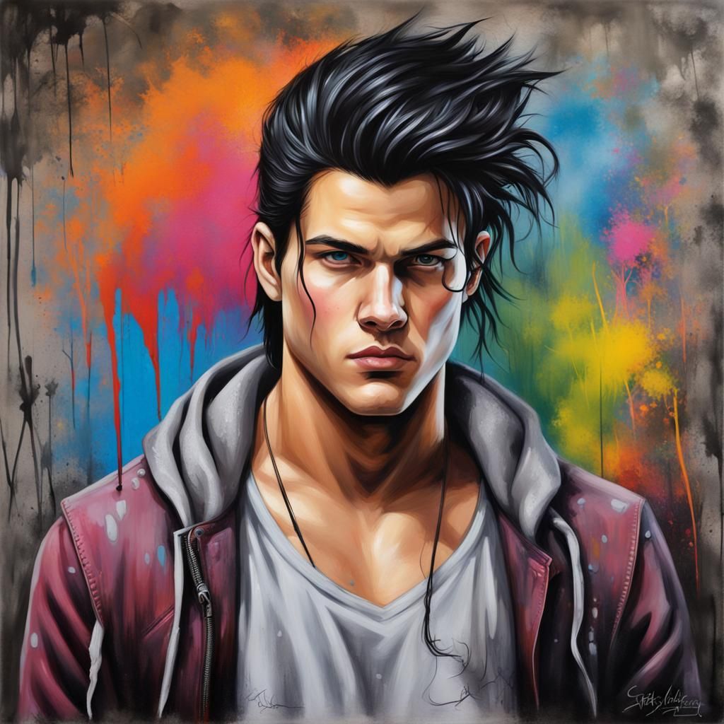 Jacob Black Graffiti Art with Hair-Knot