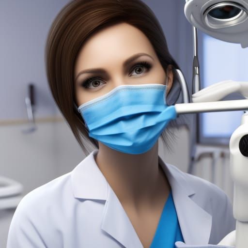 Female Dentist in Office: 3D Game Cinematic Graphics