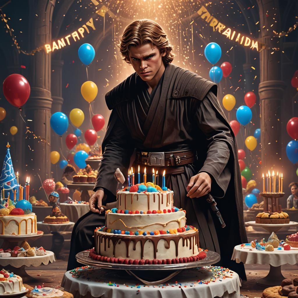 Anakin Skywalker Celebrates Birthday with Cake