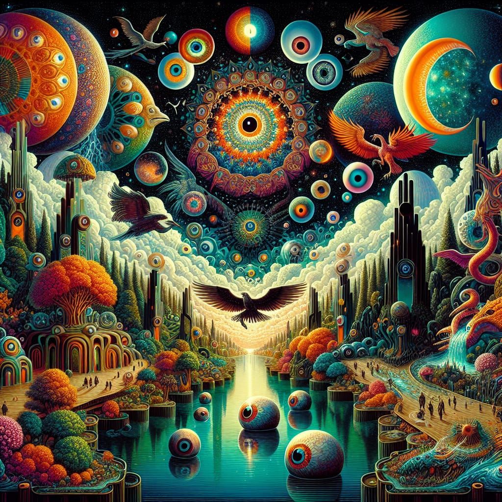 Psychedelic Surrealist Logo for Progapalooza Festival