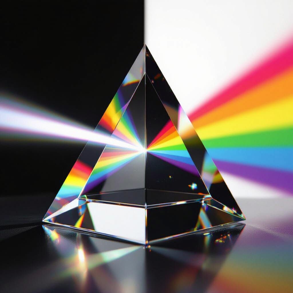 Prism Refraction Creates a Rainbow Spectrum