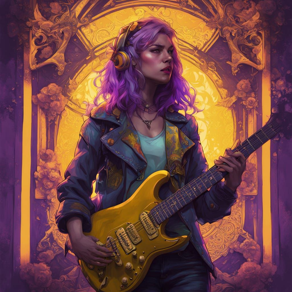 Punk Rock Goddess in a Mystical Concert Hall