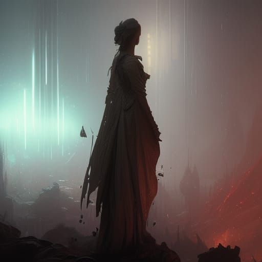 Ghostly Figure in Dark Fantasy Art Style
