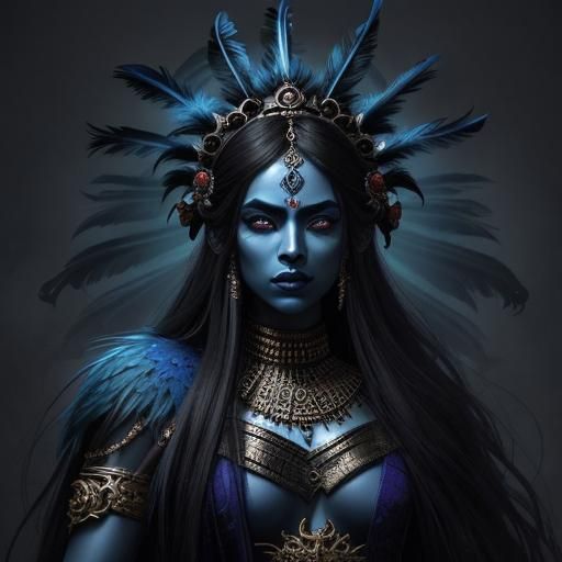 Goddess Kali Digital Matte Painting in Dark Fantasy Style