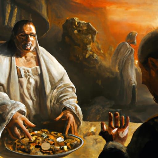 Greed: A Classical Oil Painting