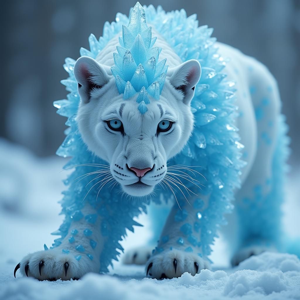 Icy Demon Panther with Ice Armor, Unreal Engine Art