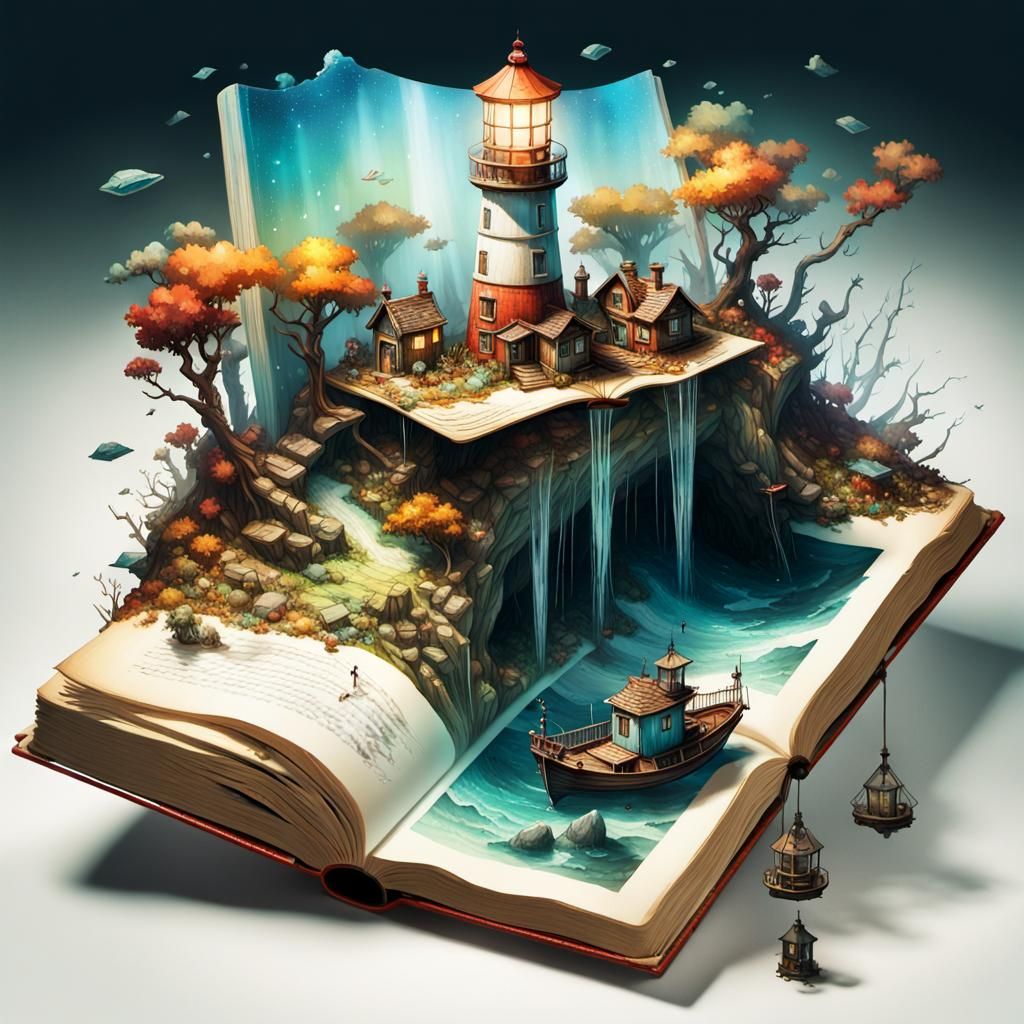 Upside Down Lighthouse in Book: Fantasycore Art