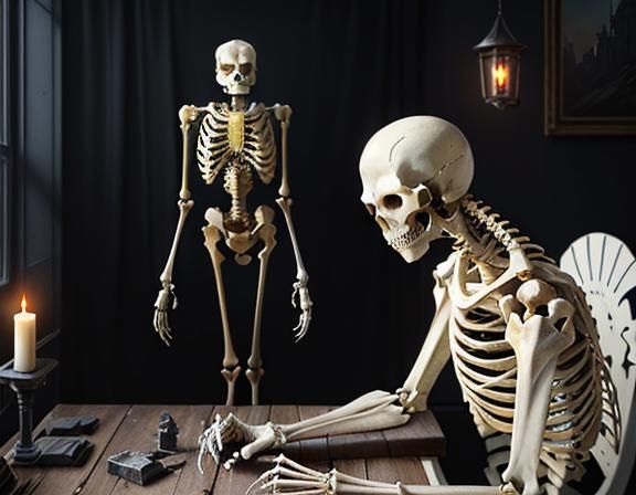 Furry Skeleton Bone Repair: Dark Fantasy Concept Art