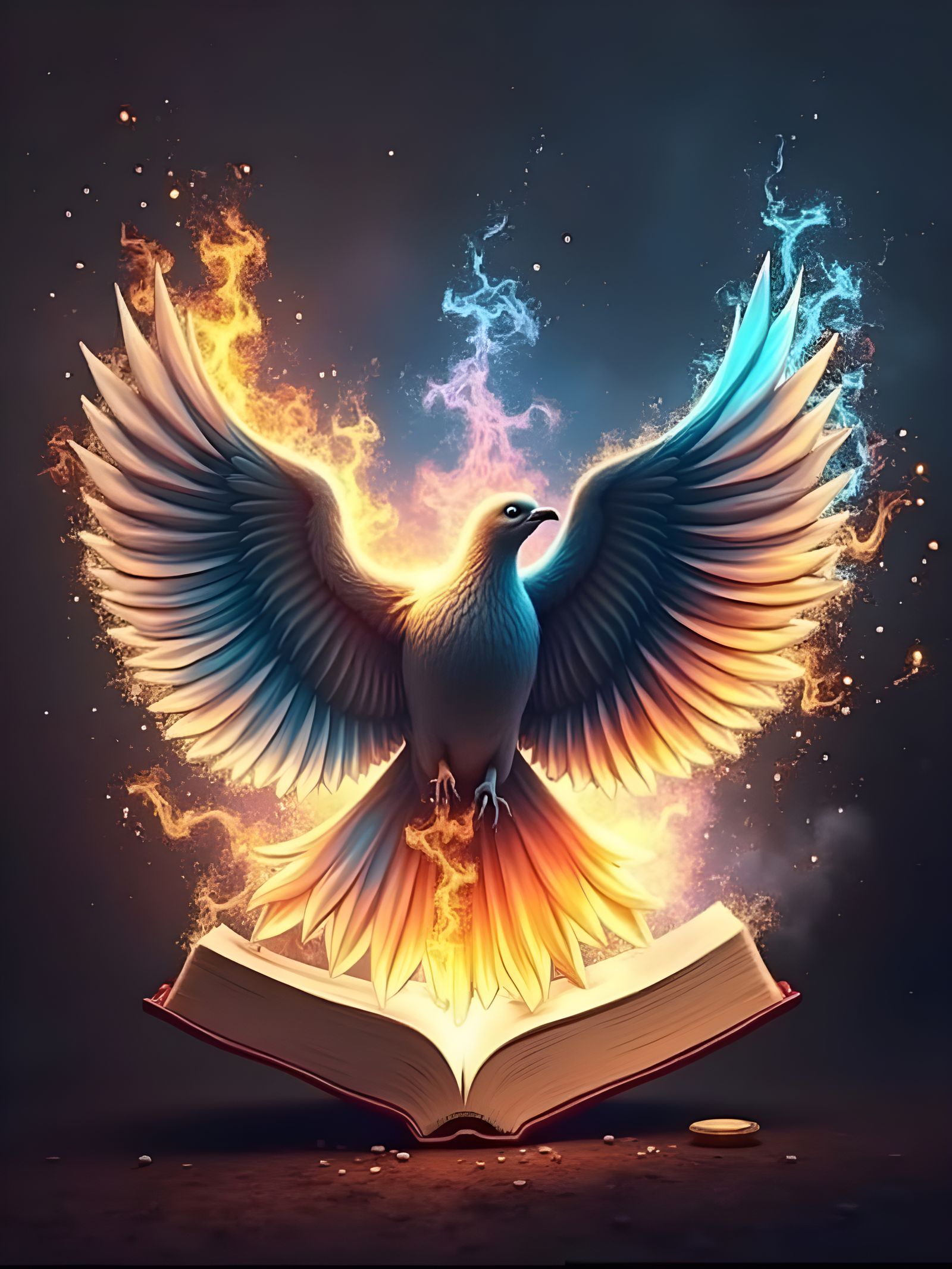 Dove Emerges From Burning Bible