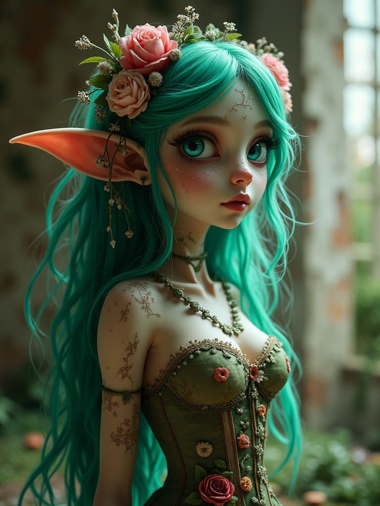 Sugar Skull Elf in Day of the Dead Ruins