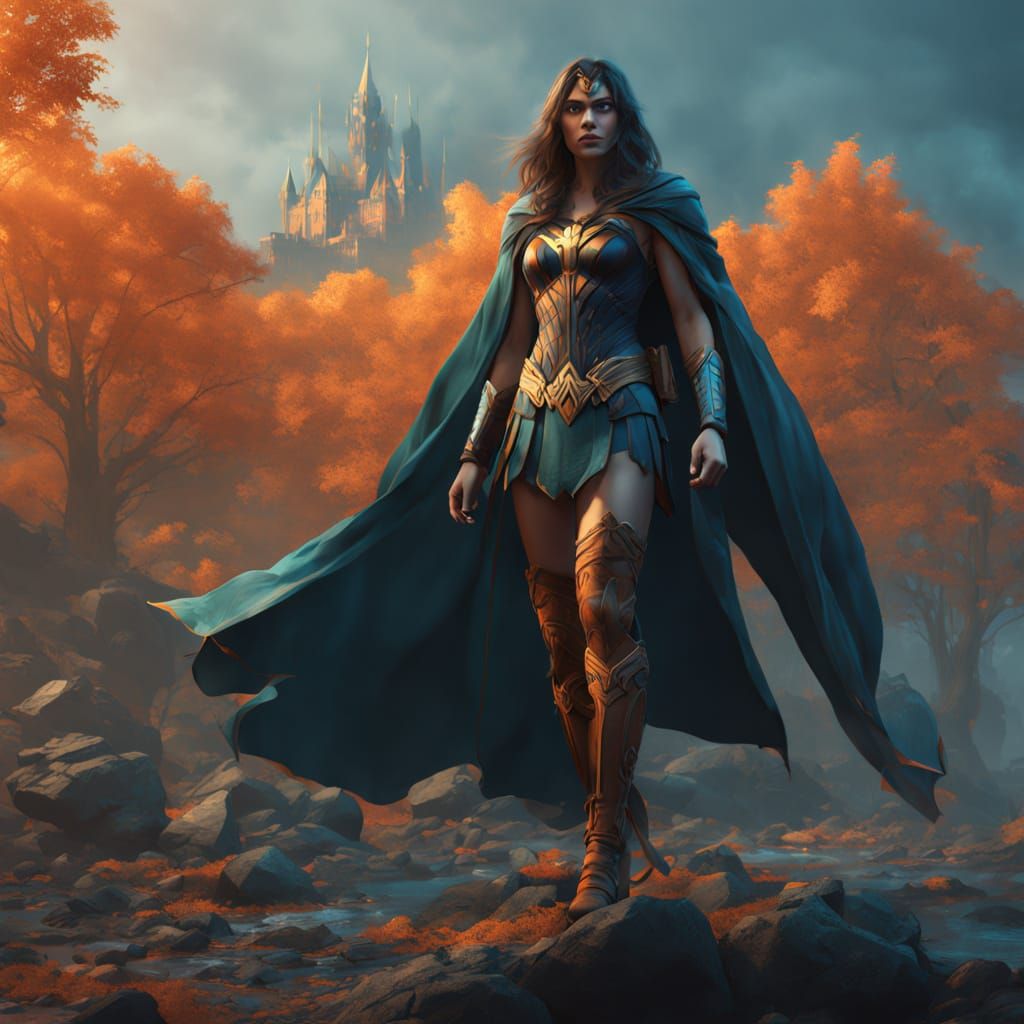 Ethereal Irish Wonder Woman in a Celtic Cloak